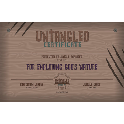 Untangled VBS Student Certificates (pk of 25)