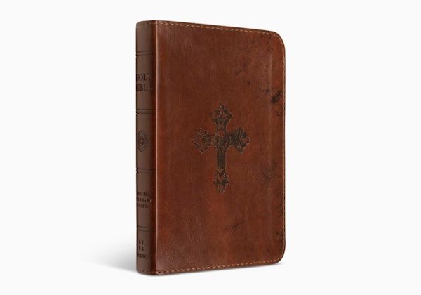 ESV Compact Bible, TruTone, Walnut, Weathered Cross Design ESV Compact Bible, TruTone, Walnut, Weathered Cross Design