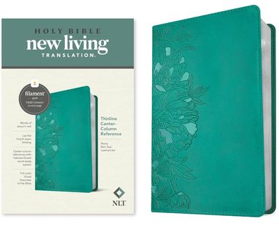 NLT Thinline Center-Column Reference Bible, Filament Enabled Edition, LeatherLike, Peony Rich Teal