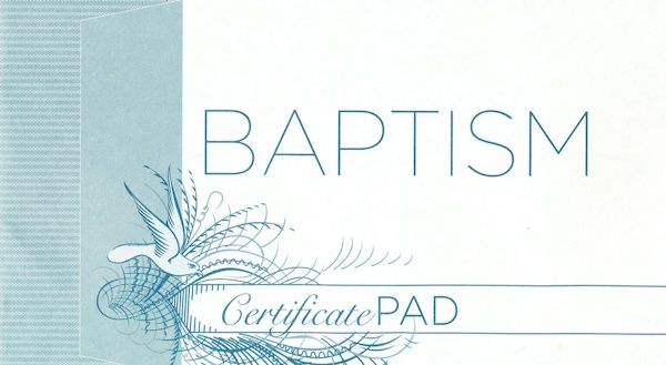 Broadman Baptism Certificates, Pad of 25