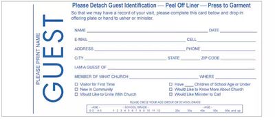 Guest Card-w/Name Tag (pkg of 100)