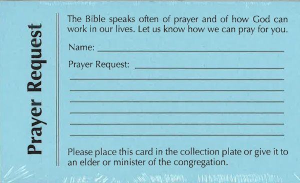 Prayer Request Cards (100 per pkg)