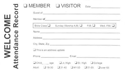 Attendance Cards (pkg of 500)
