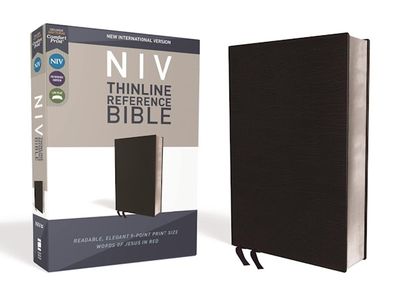 NIV Thinline Reference Bible, Bonded Leather, Black