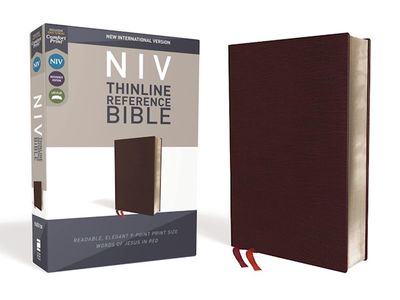 NIV Thinline Reference Bible, Bonded Leather, Burgundy