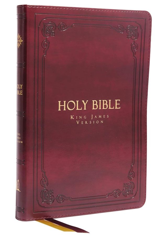 KJV Thinline Large Print Bible, Leathersoft, Burgundy