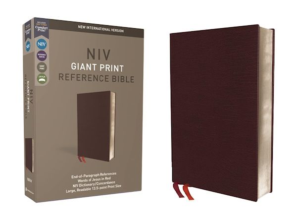 NIV Giant Print Reference Bible, Bonded Leather, Burgundy