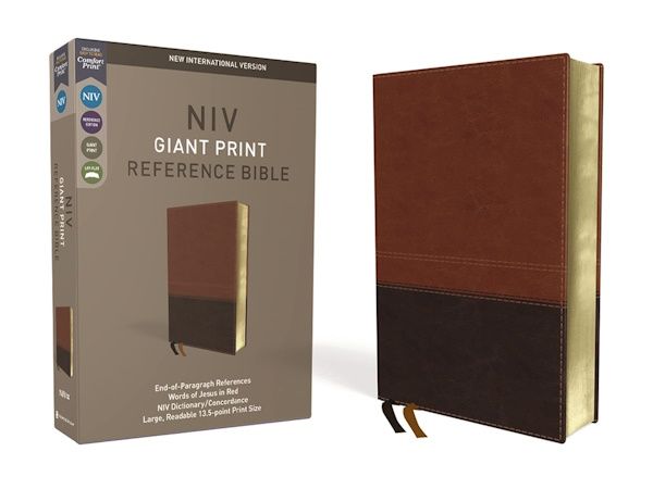 NIV Giant Print Reference Bible, Leathersoft, Brown NIV Giant Print Reference Bible, Leathersoft, Brown