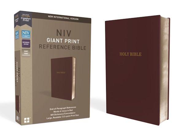 NIV Giant Print Reference Bible, Leather-Look, Burgundy NIV Giant Print Reference Bible, Leather-Look, Burgundy