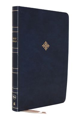 NKJV Thinline Reference Bible, Leathersoft, Navy
