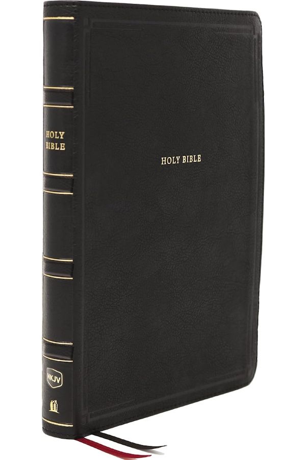 NKJV Deluxe Giant Print Center-Column Reference Bible, Leathersoft, Black