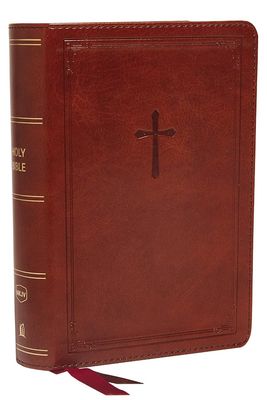 NKJV Compact End-of-Verse Reference Bible, Leathersoft, Brown