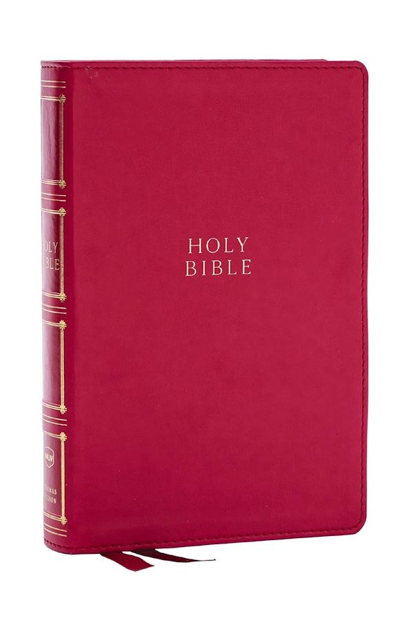 NKJV Compact Center-Column Reference Bible, Leathersoft, Dark Rose, Indexed