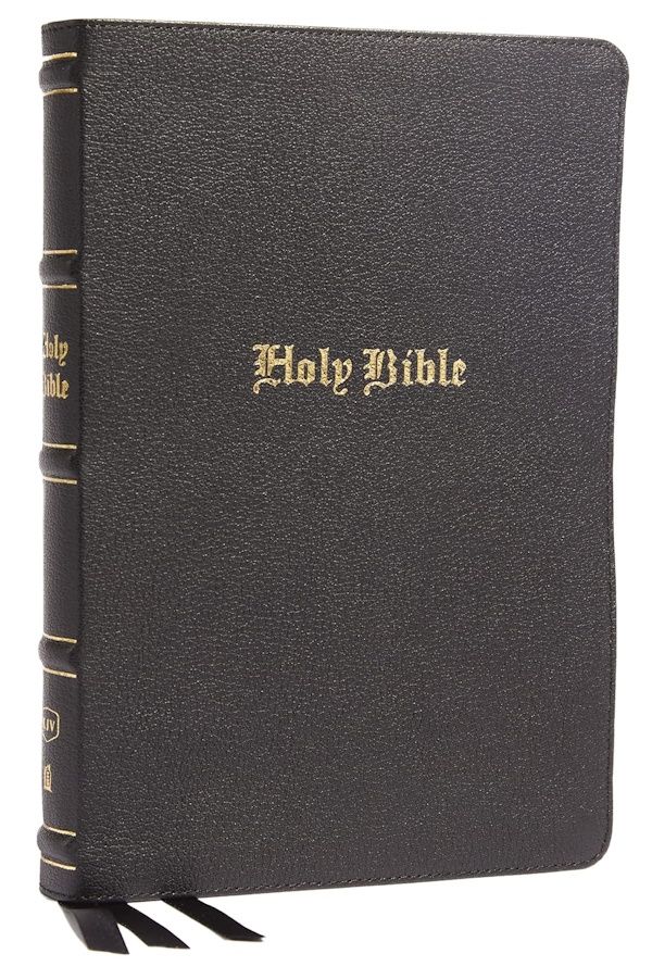 KJV Thinline Large Print Bible, Genuine Leather, Black, Indexed
