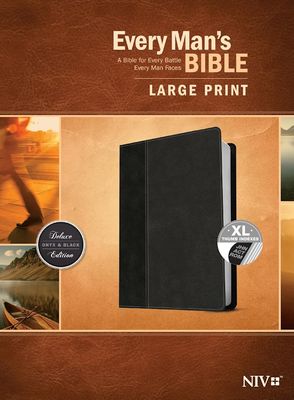 NIV Every Man's Large Print Bible, Leathersoft, Black/Onyx, Indexed