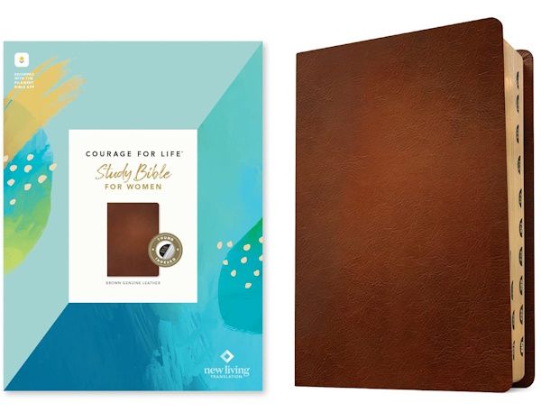 NLT Courage For Life Study Bible for Women, Filament Enabled Edition, Genuine Leather, Brown, Indexed