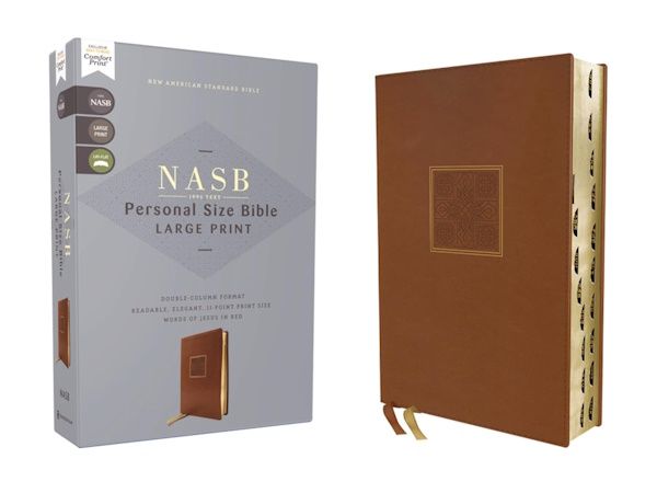 NASB '95 Large Print Personal Size Bible, Leathersoft, Brown, Indexed