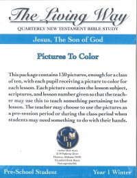 The Living Way Pre-School Yr 1 Jesus, The Son of God - Winter Pictures to Color