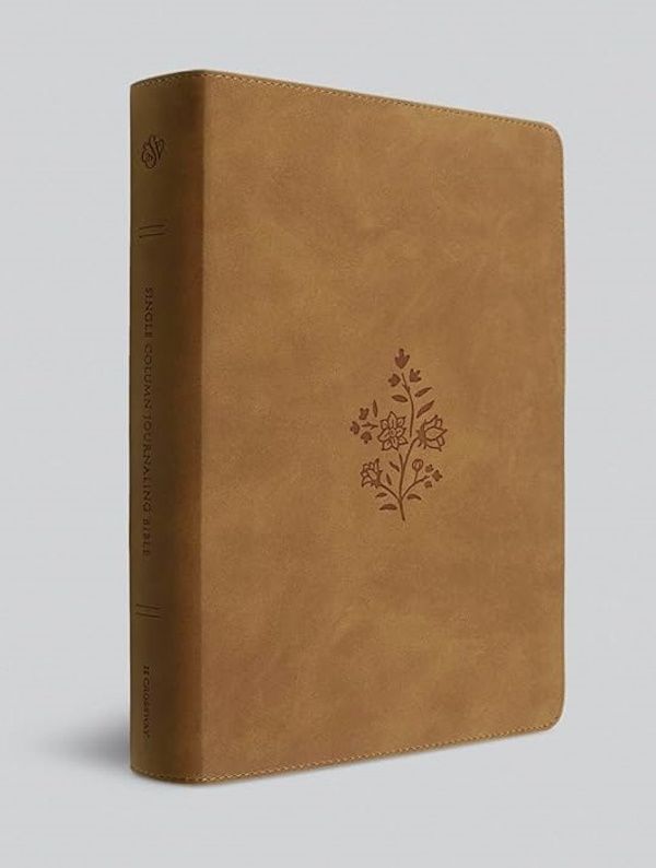 ESV Large Print Journaling Bible®, TruTone, Nubuck Caramel, Wildflower Design