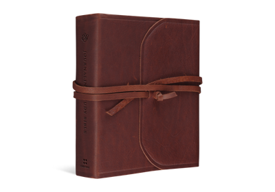 ESV Journaling Study Bible, Natural Leather, Brown, Flap with Strap