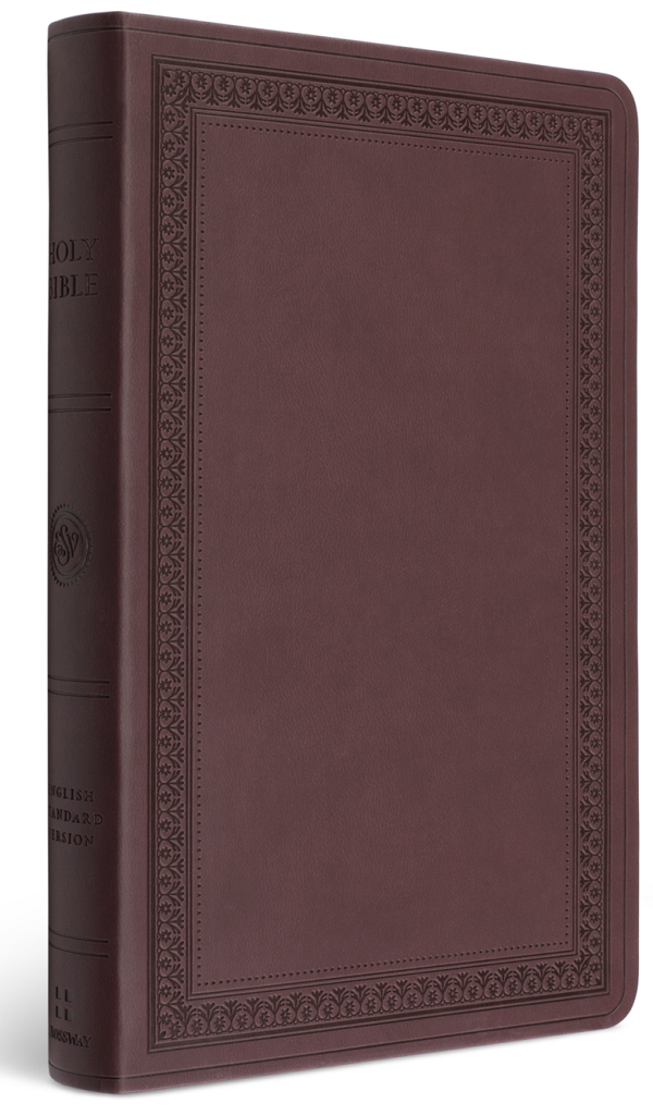ESV Large Print Value Thinline Bible, TruTone,Mahogany, Border Design