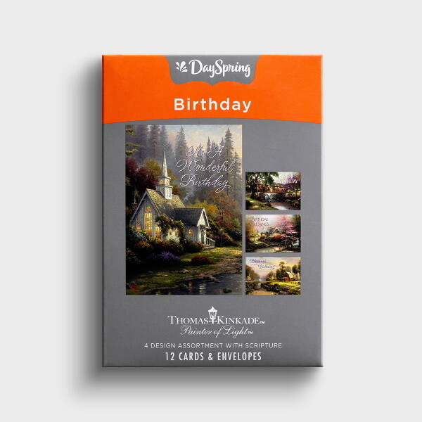 Boxed Cards - Birthday - Thomas Kinkade - Birthday Blessings, KJV Boxed Cards - Birthday - Thomas Kinkade - Birthday Blessings, KJV