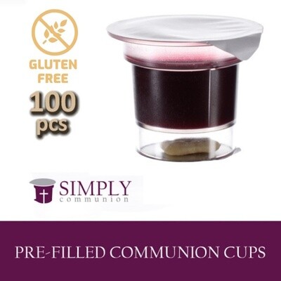 Simply Communion Prefilled Gluten Free Bread and Concord Grape Juice PRODUCTION IS TEMPORARILY SUSPENDED Simply Communion Prefilled Gluten Free Bread and Concord Grape Juice PRODUCTION IS TEMPORARILY SUSPENDED