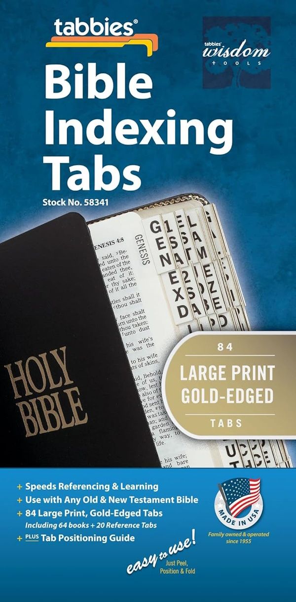 Bible Index Tabs - Large Print Gold Edged Bible Index Tabs - Large Print Gold Edged