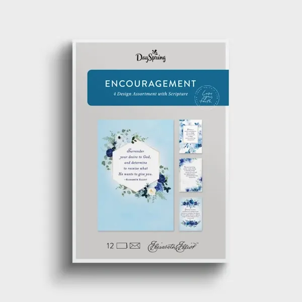 Boxed Cards - Encourage - Elisabeth Elliot, Blue Florals Boxed Cards - Encourage - Elisabeth Elliot, Blue Florals