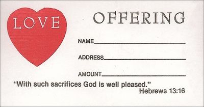 Offering Envelope - Love Offering (Hebrews 13:16) No. 3 Size (4.25 in x 2.125 in)