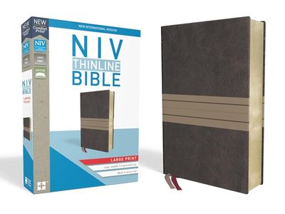 NIV Thinline Large Print Bible, Leathersoft, Brown/Tan NIV Thinline Large Print Bible, Leathersoft, Brown/Tan