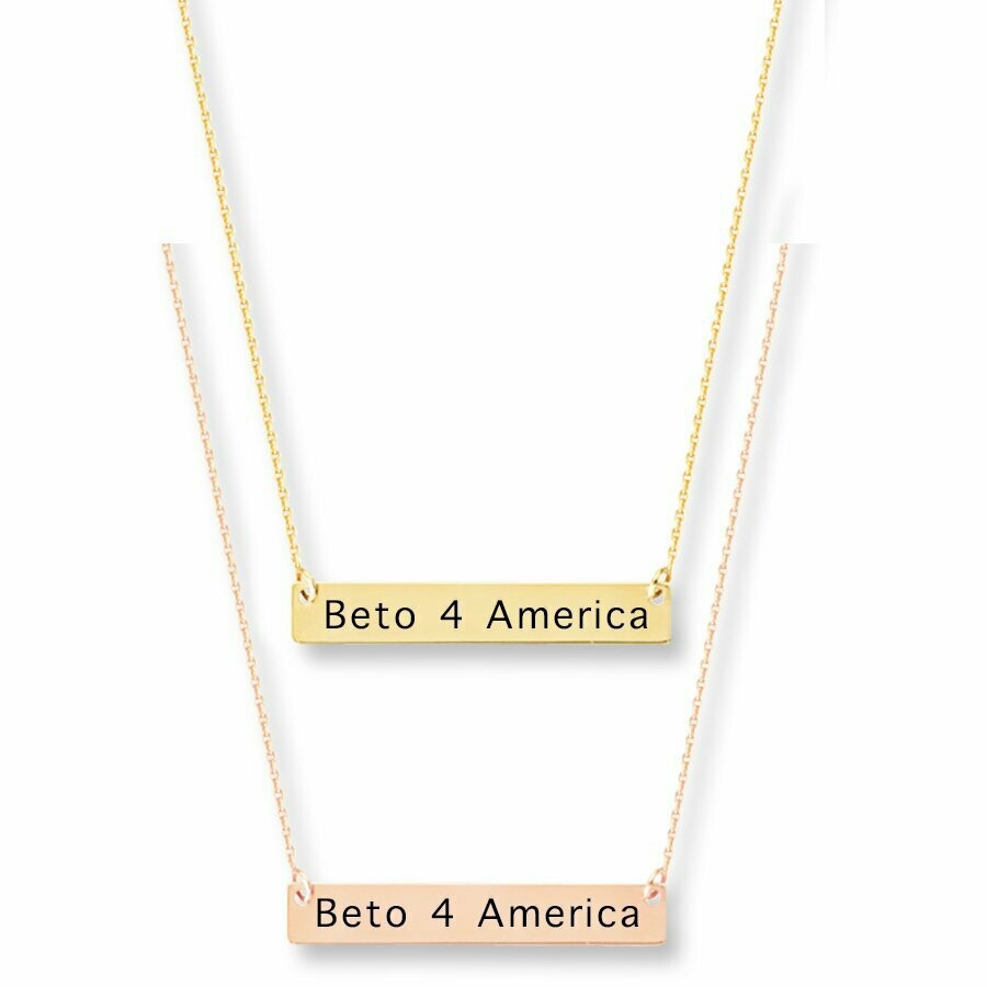 Beto for America Horizontal Bar Necklace