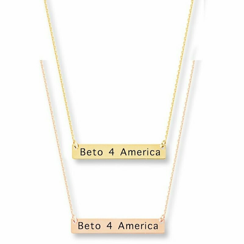 Beto for America Horizontal Bar Necklace