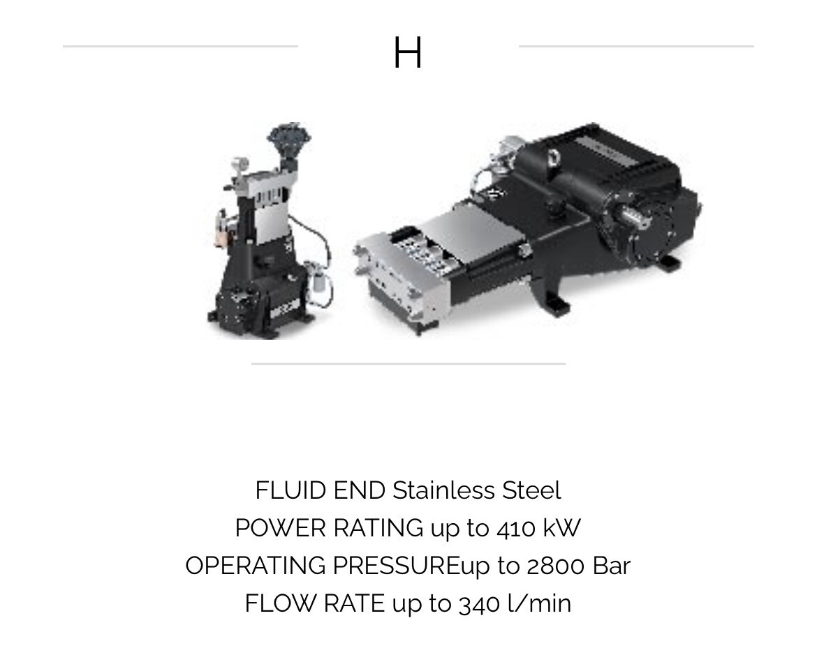H - Up To 2800 Bar - Up To 340 l/min