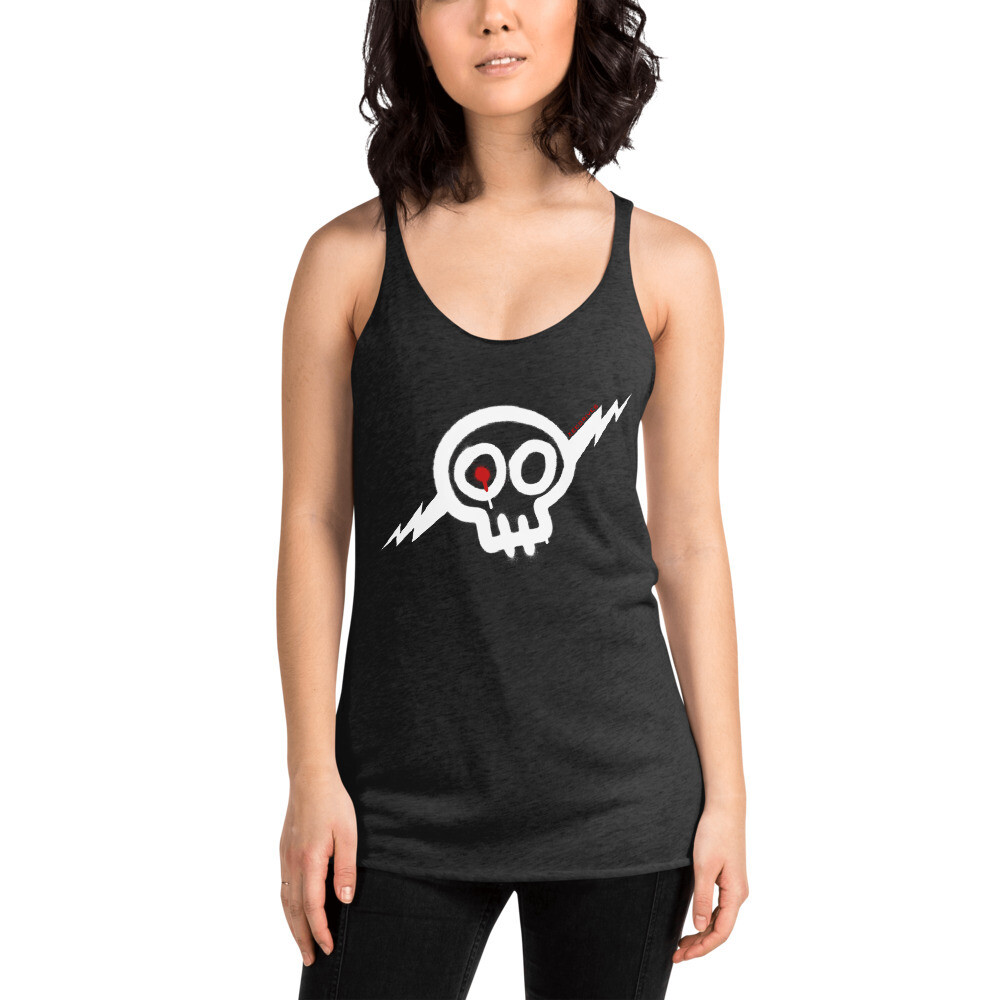 Women&#39;s white Skull Racerback Tank