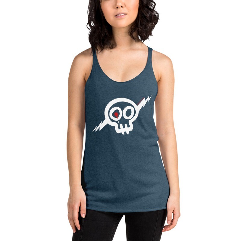Women's white Skull Racerback Tank