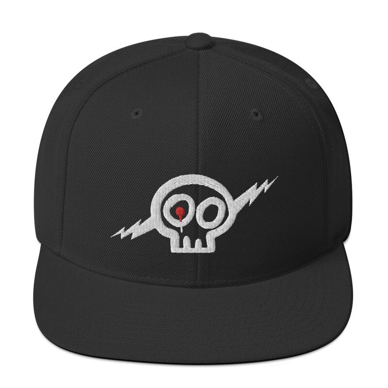 White Skully Snapback Hat - 