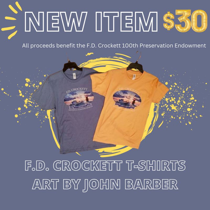 F.D. Crockett T-shirts with art by John Barber