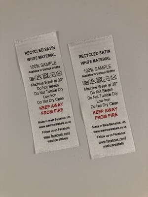 Recycled Soft Satin PRINTED x 100 Labels
