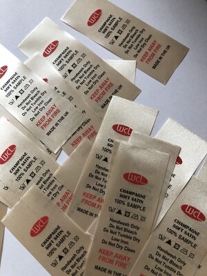30mm Champagne Soft Satin Material x Packs of 100 Labels