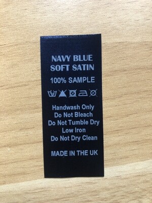 Navy Blue Soft Satin Printed x 50 Meters of Material