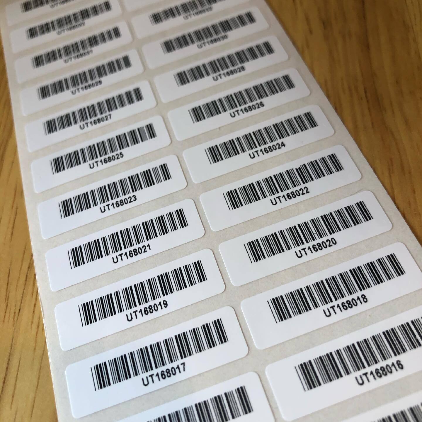 Printed Barcode Component Labels 30mm x 9mm Polyester Labels