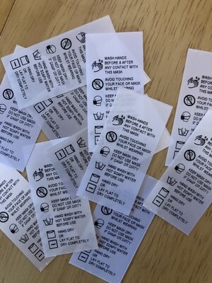 Face Mask Care Labels x 100 Labels