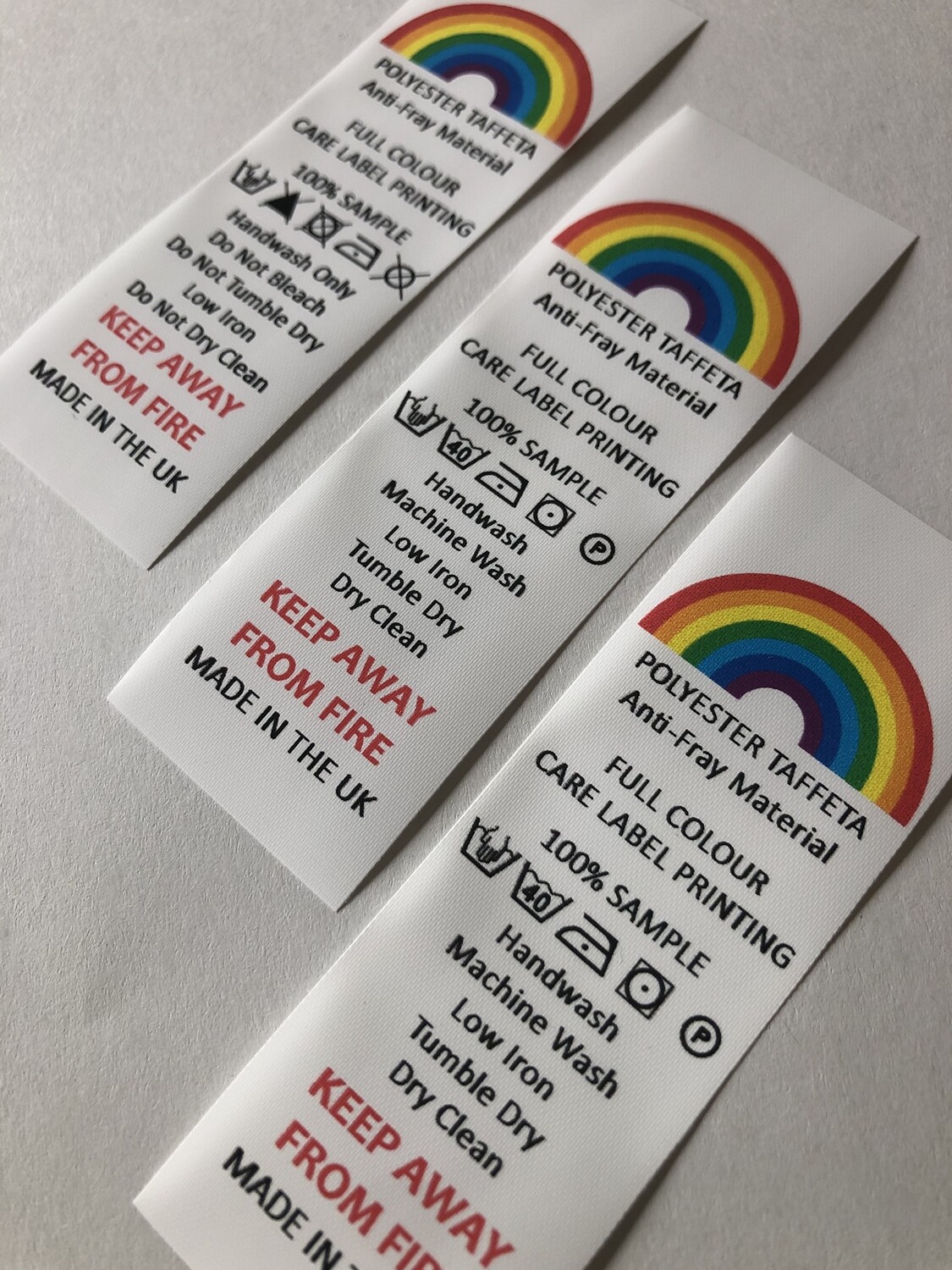 Polyester Taffeta COLOUR PRINTED Labels x 50 Meters