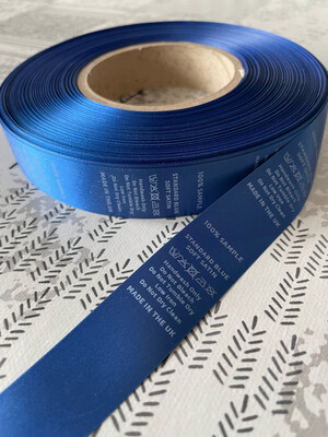 Blue Soft Satin Printed x 50 Meters of Material