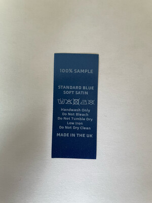 Blue Soft Satin Printed x 100 Labels