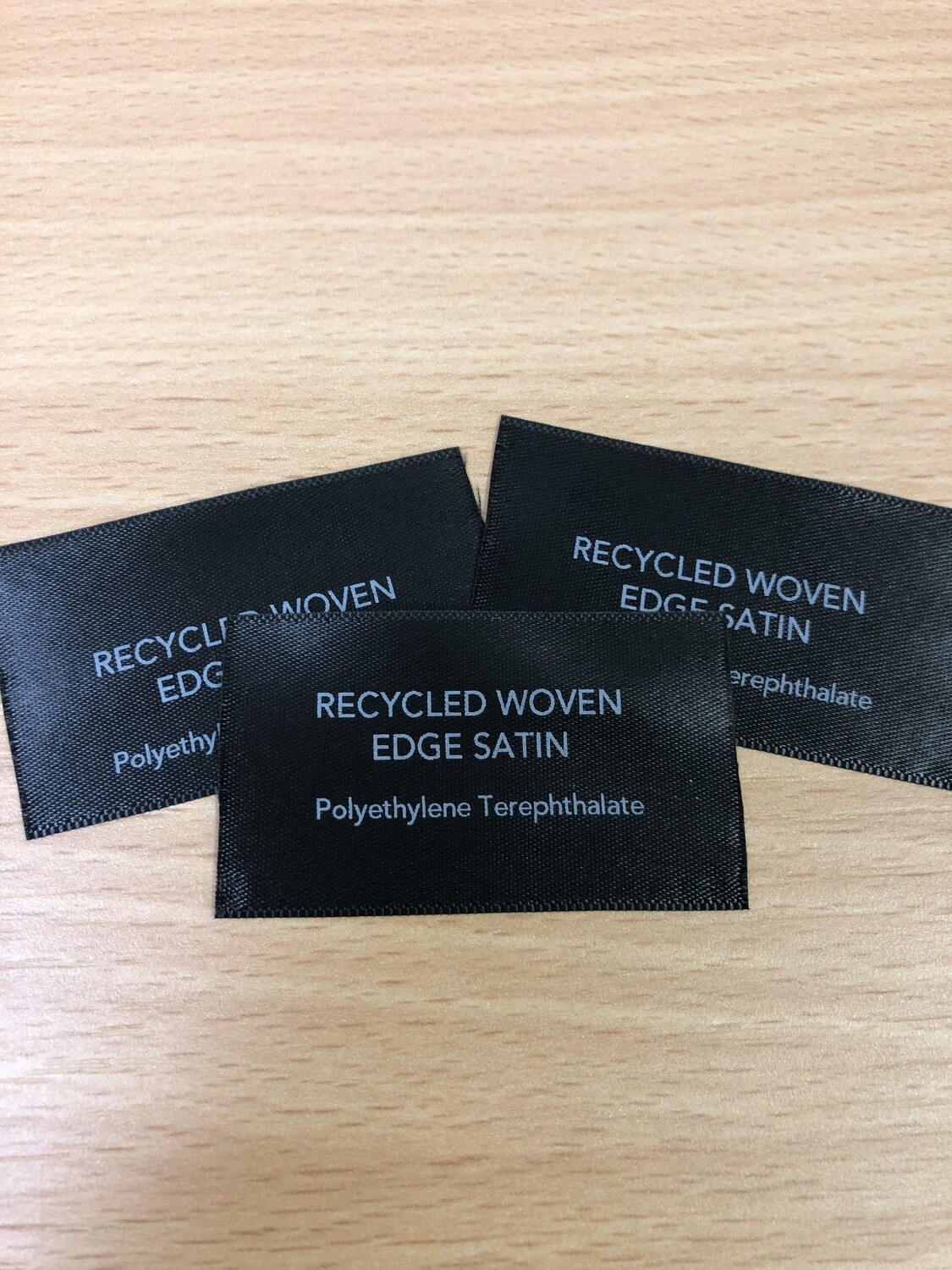 Recycled Woven Edge Satin PRINTED x 100 Labels