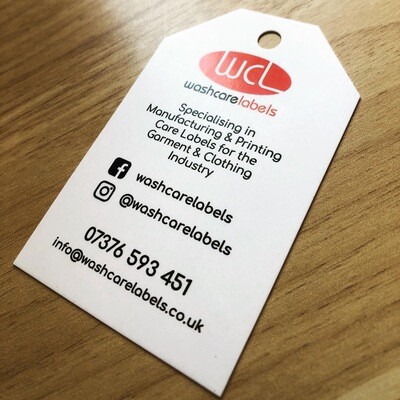 Custom Swing Tags wash care labels UK