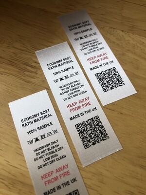 Economy custom wash care labels UK