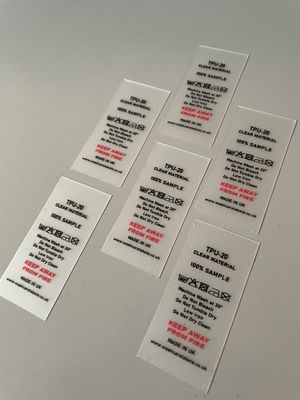 Flexible clear material suitable for Wash Care Labelling UK